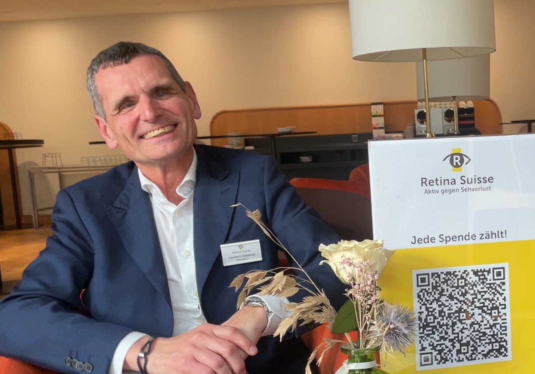 Im Bild der Genfer Laurent Delétraz, Präsident von Retina Suisse